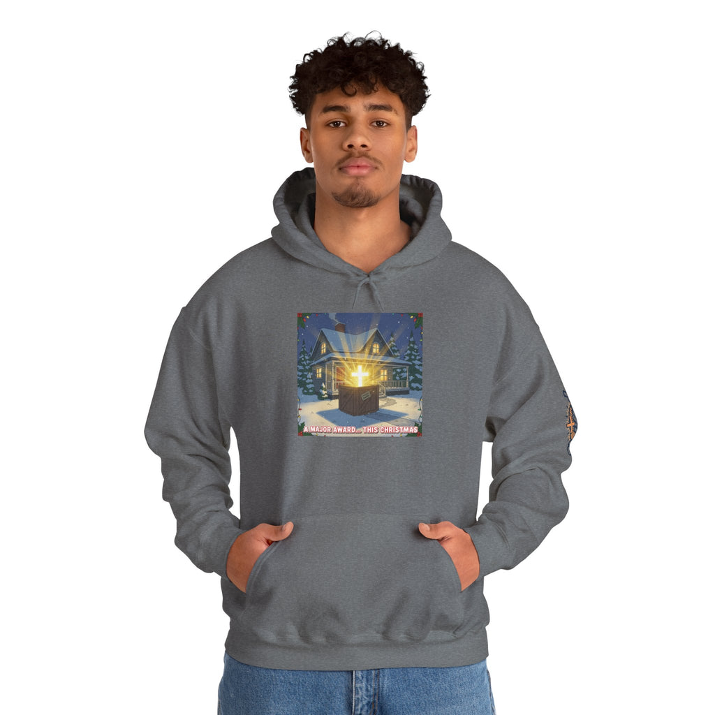 A Major Award This Christmas Hoodie – Fragile Leg Lamp Parody Cross Unboxing Christian Sweatshirt for Hilarious Faith & Holiday Glow Printify