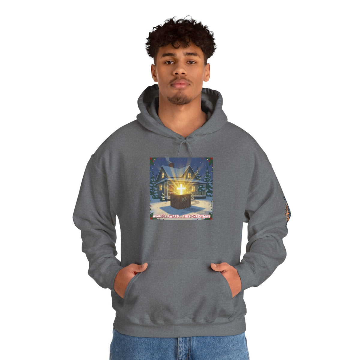 A Major Award This Christmas Hoodie – Fragile Leg Lamp Parody Cross Unboxing Christian Sweatshirt for Hilarious Faith & Holiday Glow Printify