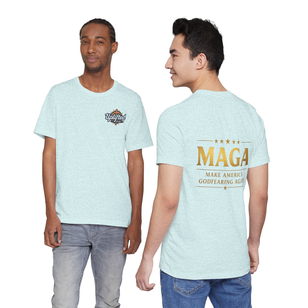 MAGA Gold Letter T-Shirt — "Make America Great Again" Printify