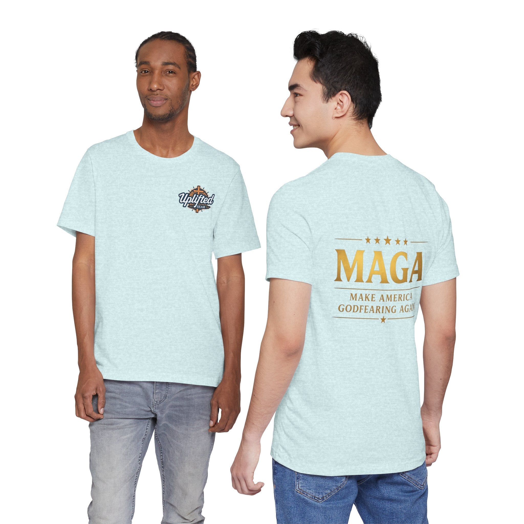MAGA Gold Letter T-Shirt — "Make America Great Again" Printify