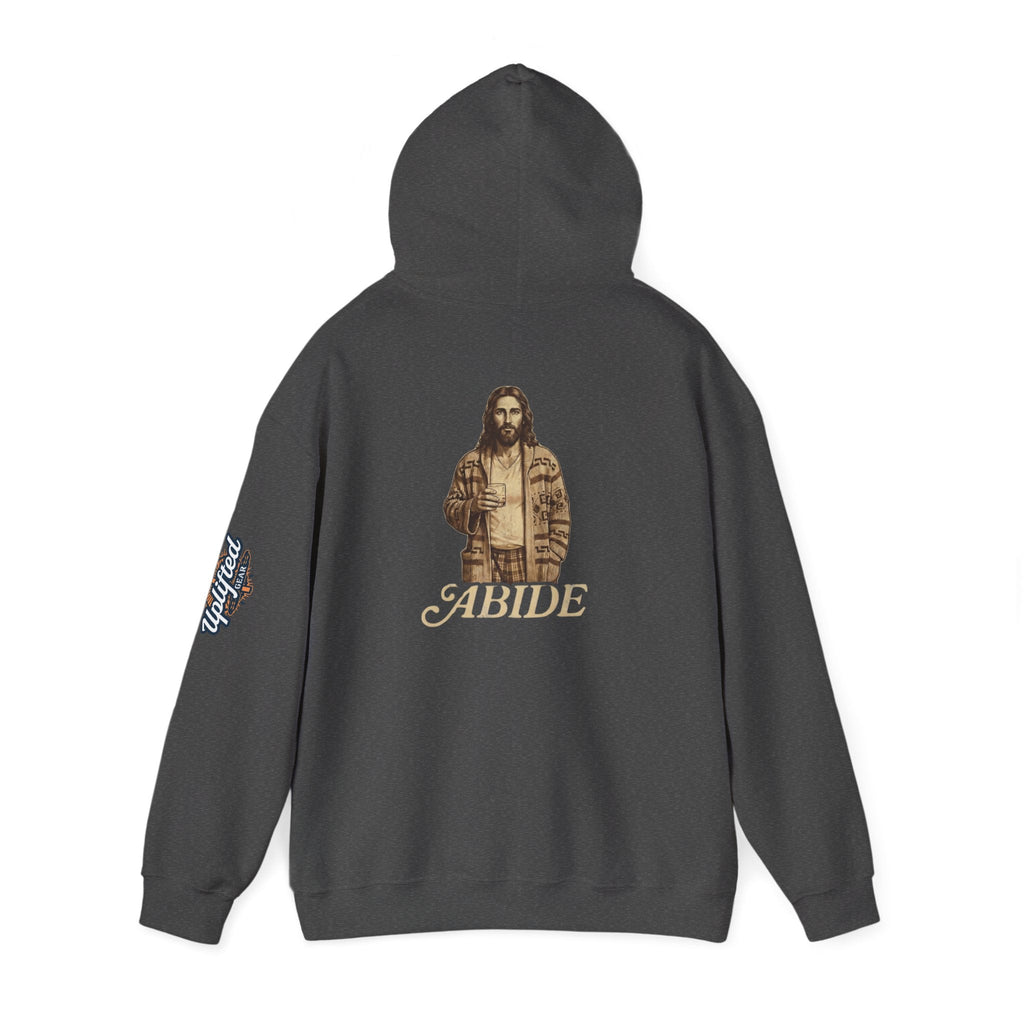 Abide Jesus Hoodie — Vintage 'The Dude' Religious Graphic Hoodie Printify