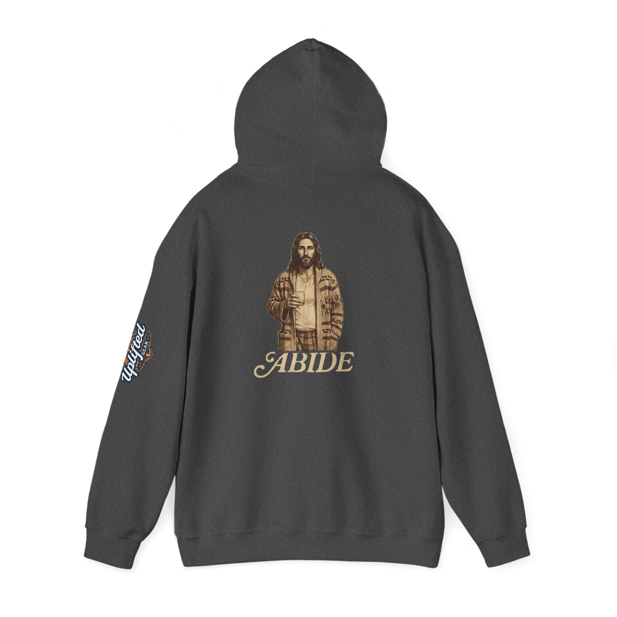 Abide Jesus Hoodie — Vintage 'The Dude' Religious Graphic Hoodie Printify