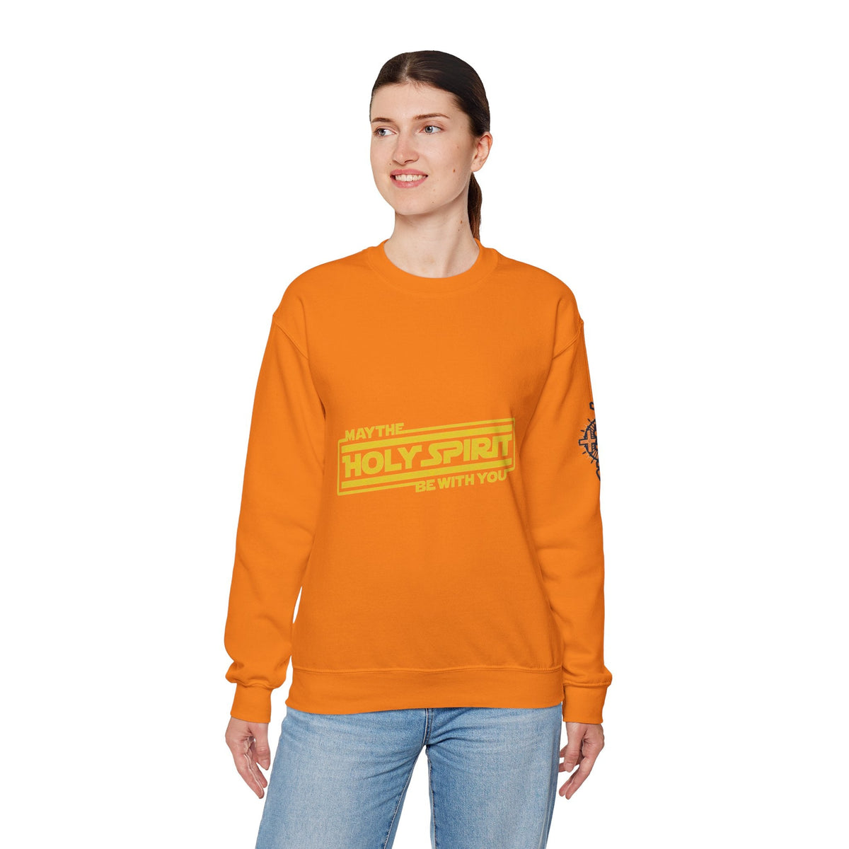 May the Holy Spirit Be With You Sweatshirt - Christian Star Wars Parody Sweatshirt Printify