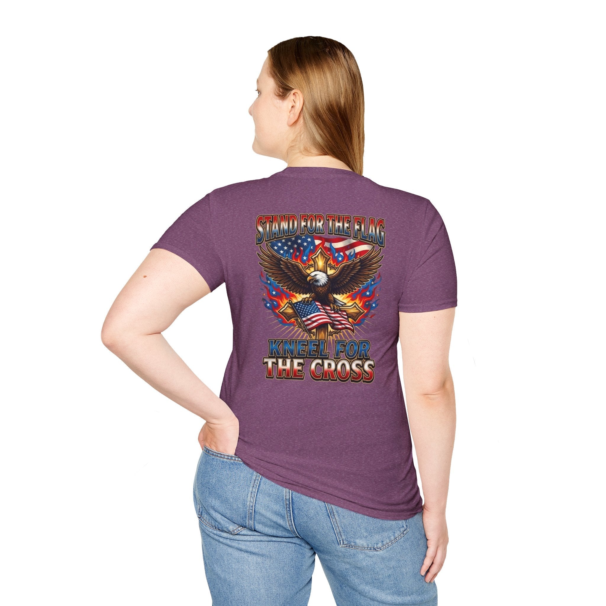 Stand for the Flag Kneel for the Cross T-shirt | Patriotic Eagle T-shirt Printify
