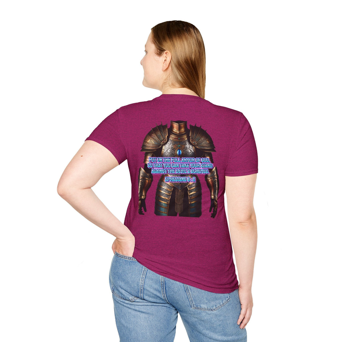 Religious Graphic Tee with Armor Of God Design - Unisex Softstyle T-Shirt Printify