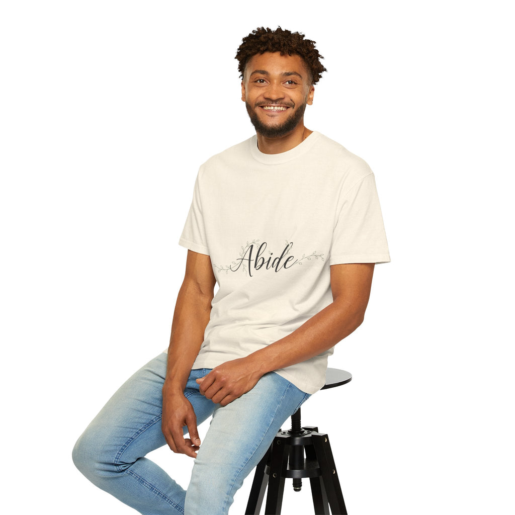 Abide in the Lord T-Shirt – Vine Design Christian Tee for Faithful Hearts Printify
