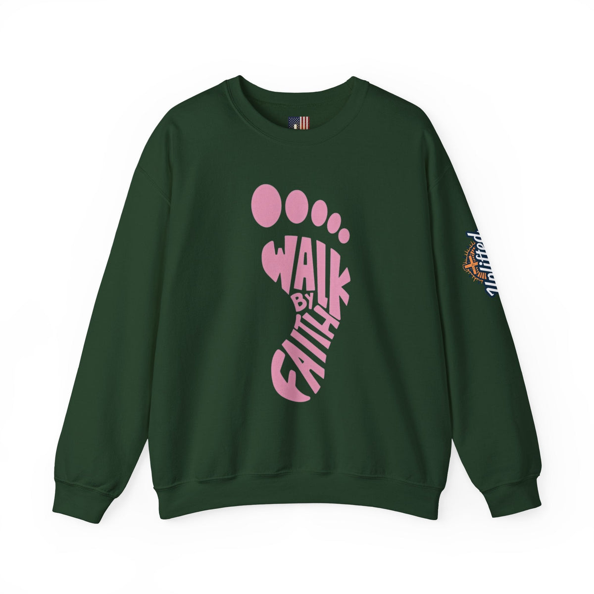 Walk By Faith Footprint Sweatshirt Printify