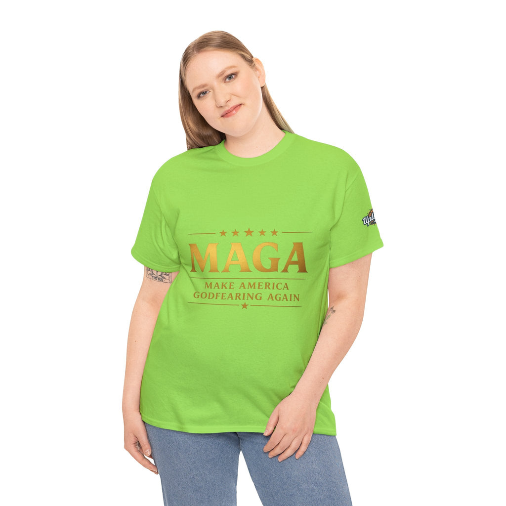 MAGA Gold Letter T-Shirt — "Make America Great Again" Printify