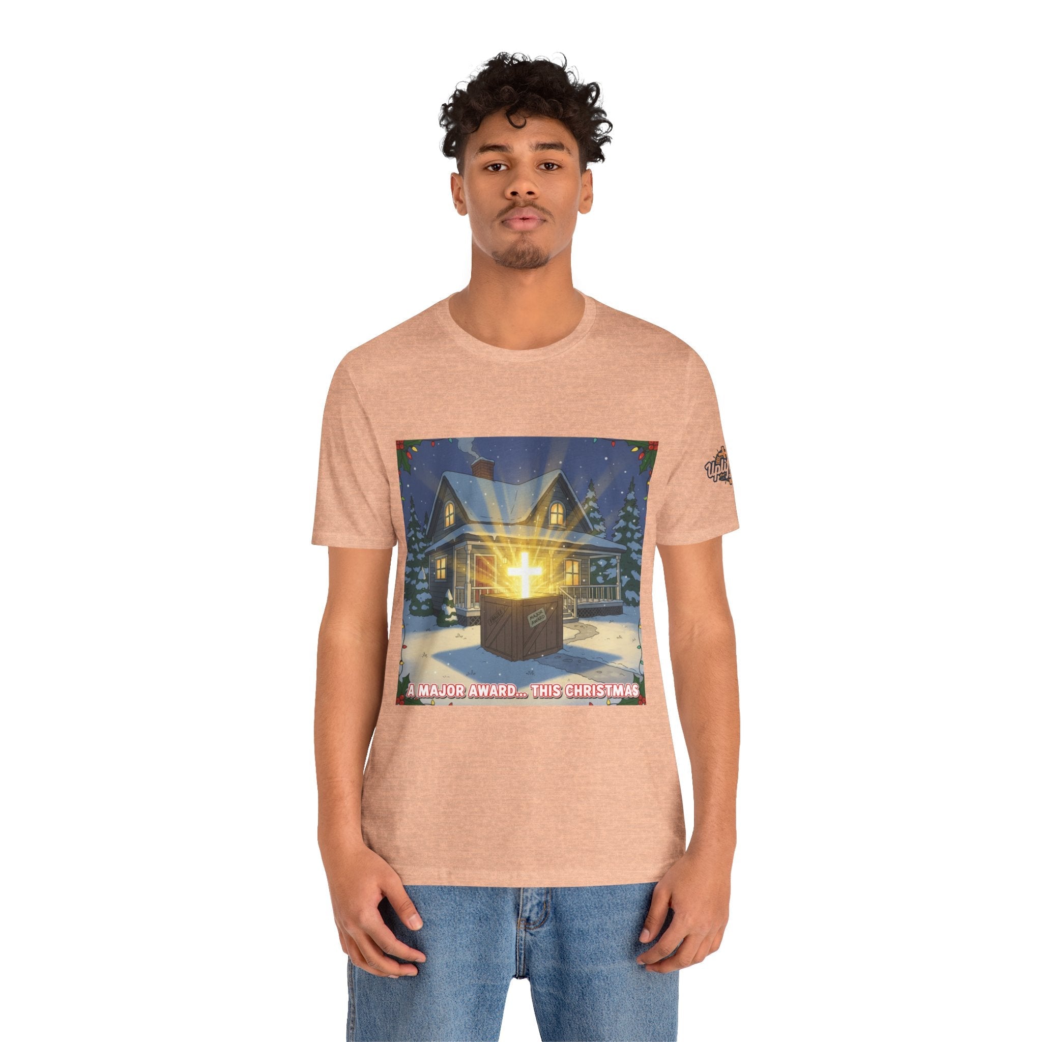 A Major Award This Christmas T-shirt – Fragile Leg Lamp Parody Cross Unboxing Christian T-shirt for Hilarious Faith & Holiday Glow Printify