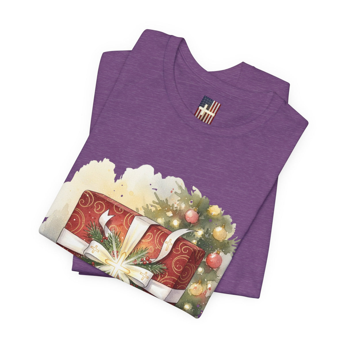 The Greatest Gift T-shirt – Cross Bow Present Christian T-shirt for Christmas Salvation & Eternal Faith Printify