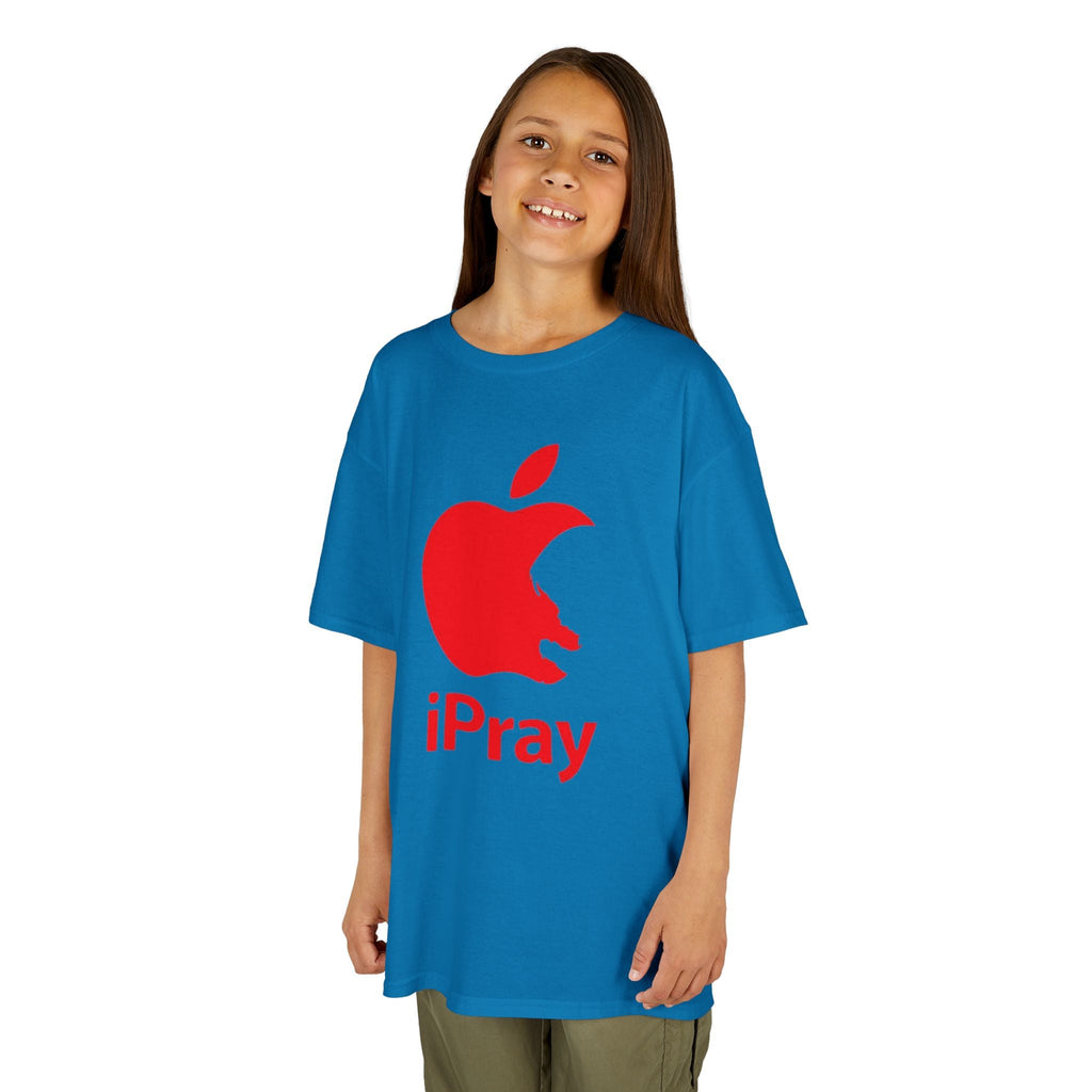Kids Graphic Tee — Red iPray Logo Prayer Shirt for Children Printify