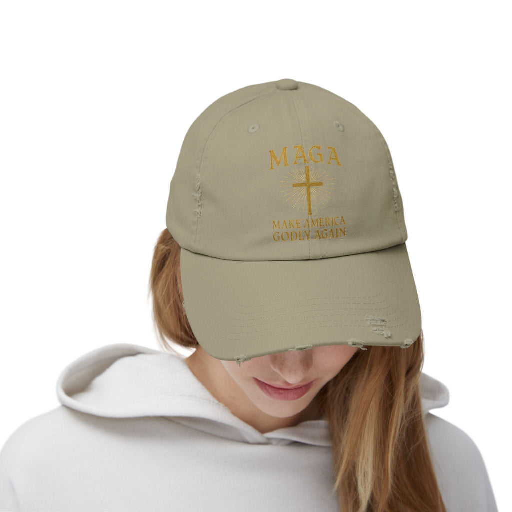 Make America Godly Again Hat – MAGA Christian Patriotic Embroidered Cap for Faith & Freedom Printify
