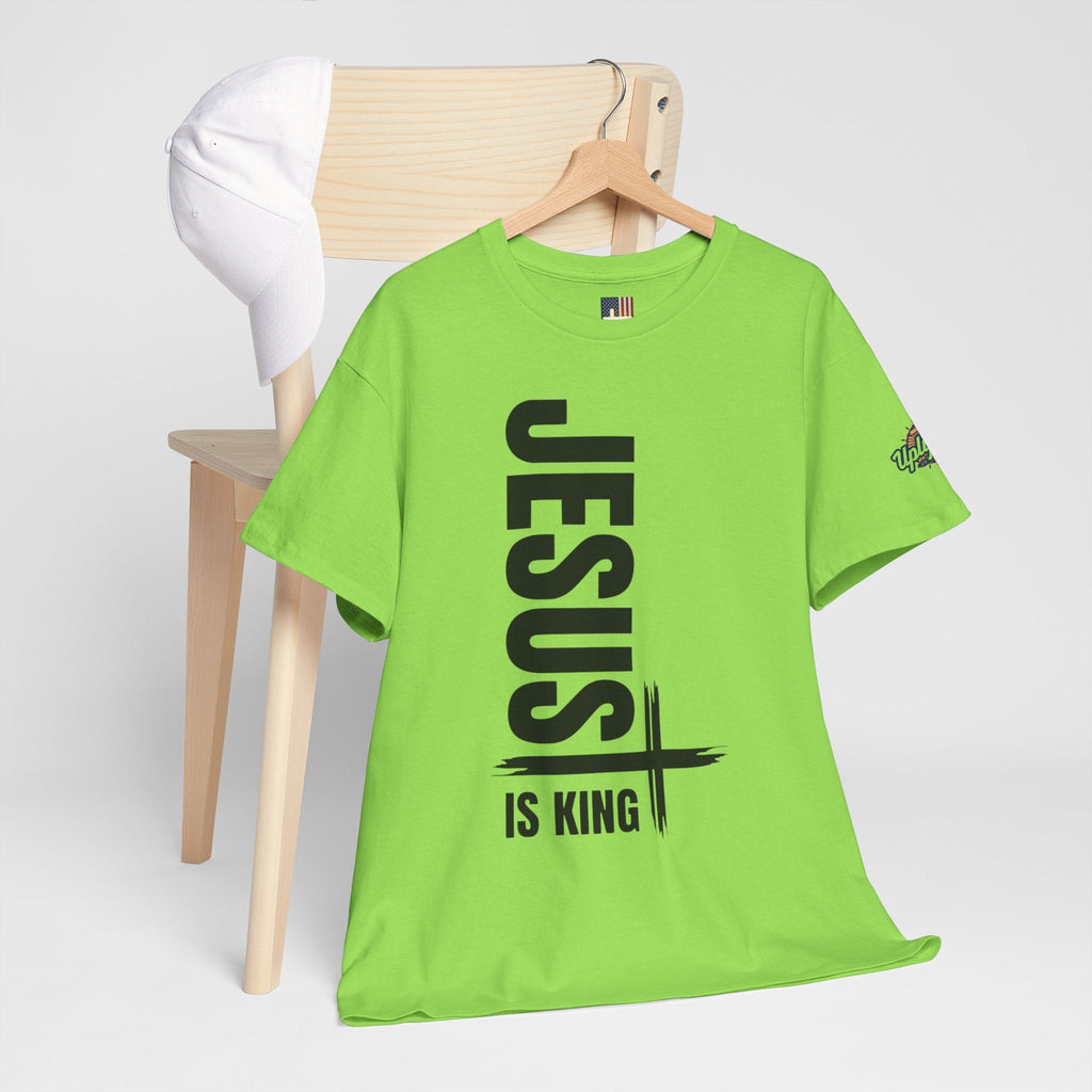 Jesus Is King T-shirt | Modern Typographic Cross Christian T-shirt Printify