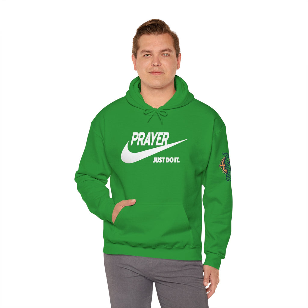 Prayer Just Do It Hoodie - Funny Christian Nike Parody Hoodie - Faith Gear Printify