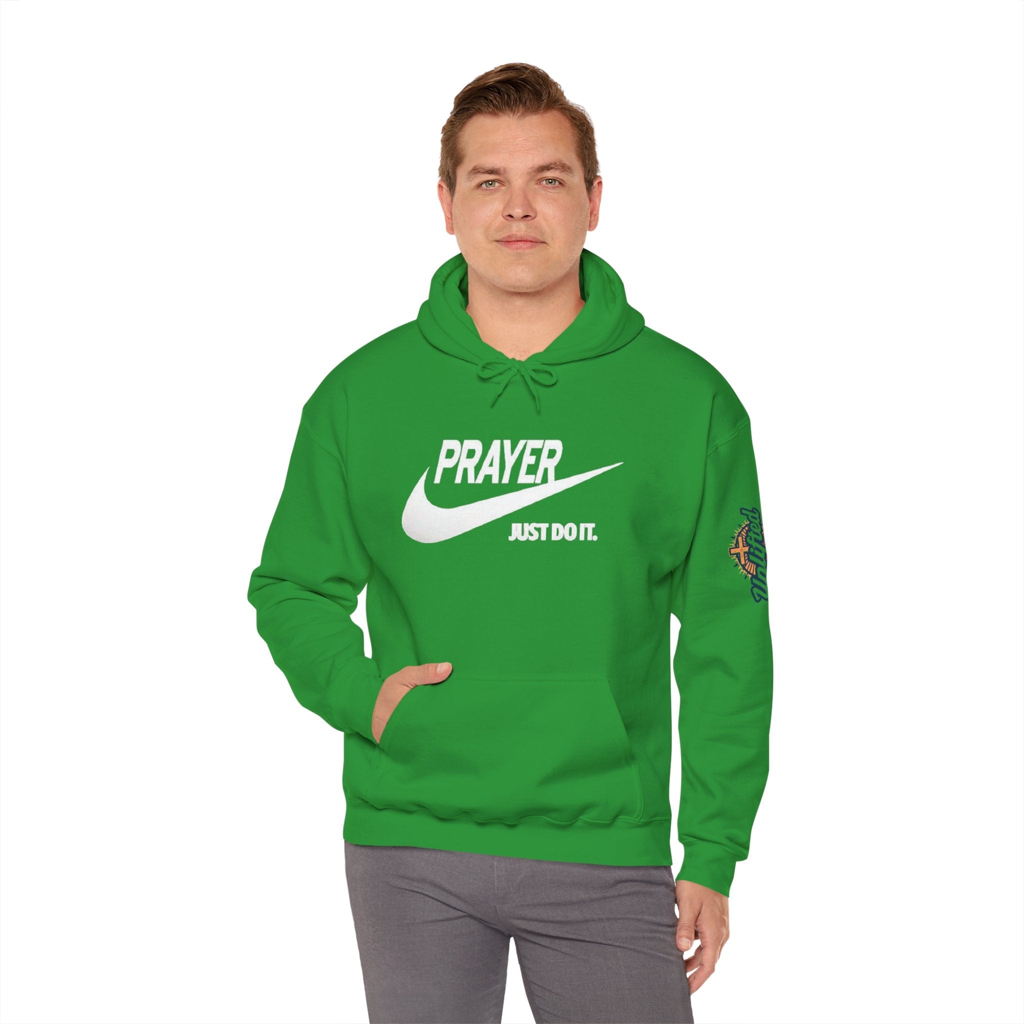 Prayer Just Do It Hoodie - Funny Christian Nike Parody Hoodie - Faith Gear Printify