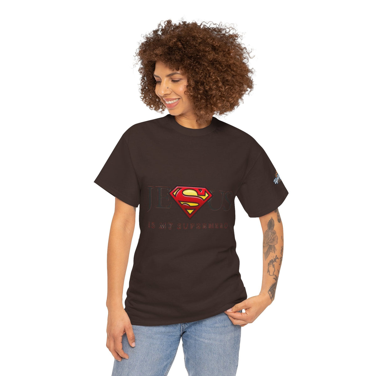 Jesus Is My Superhero T-Shirt — Faith-Based Superman-Inspired Tee Printify
