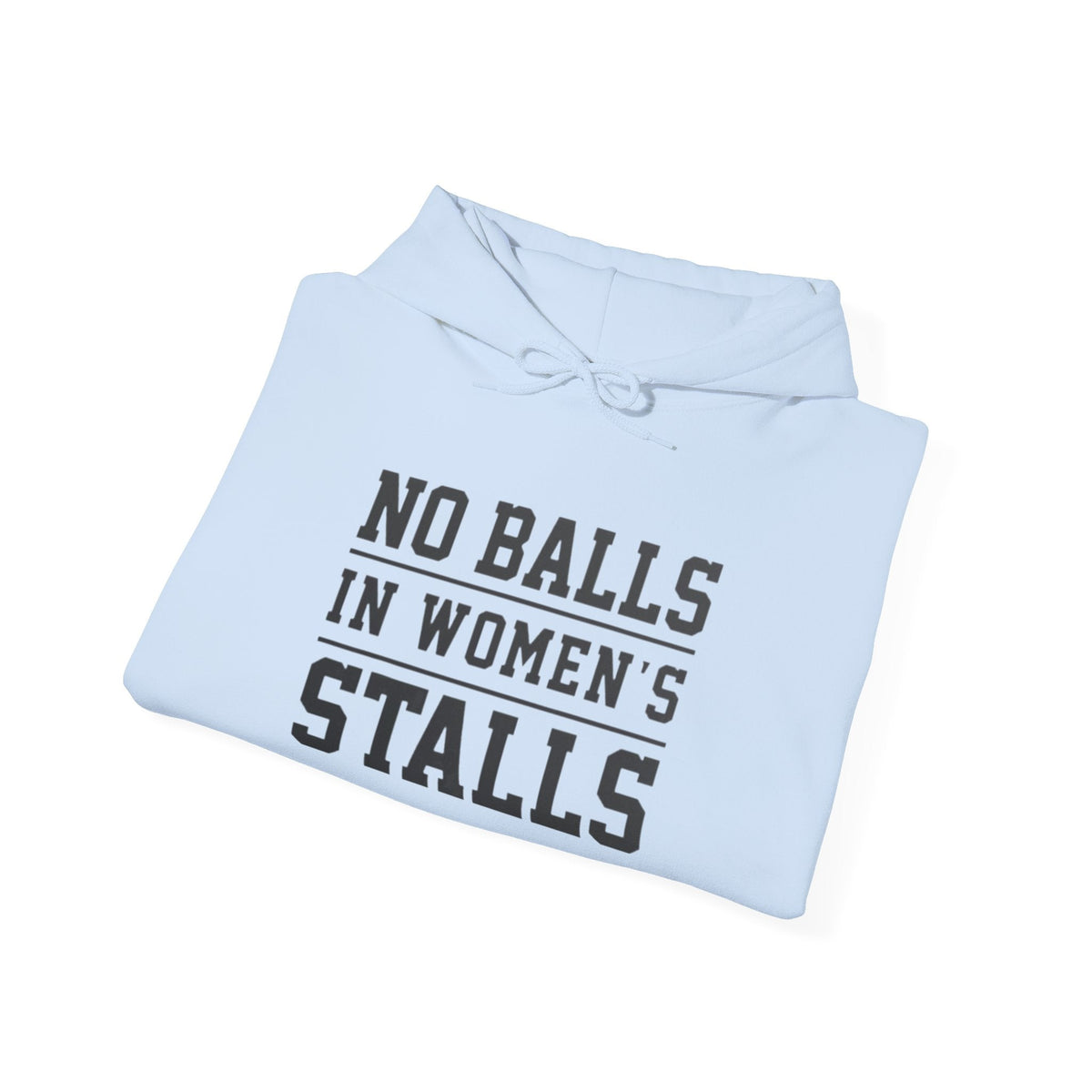 "No Balls in Women's Stalls" Statement Hoodie — Protest Sweatshirt Printify