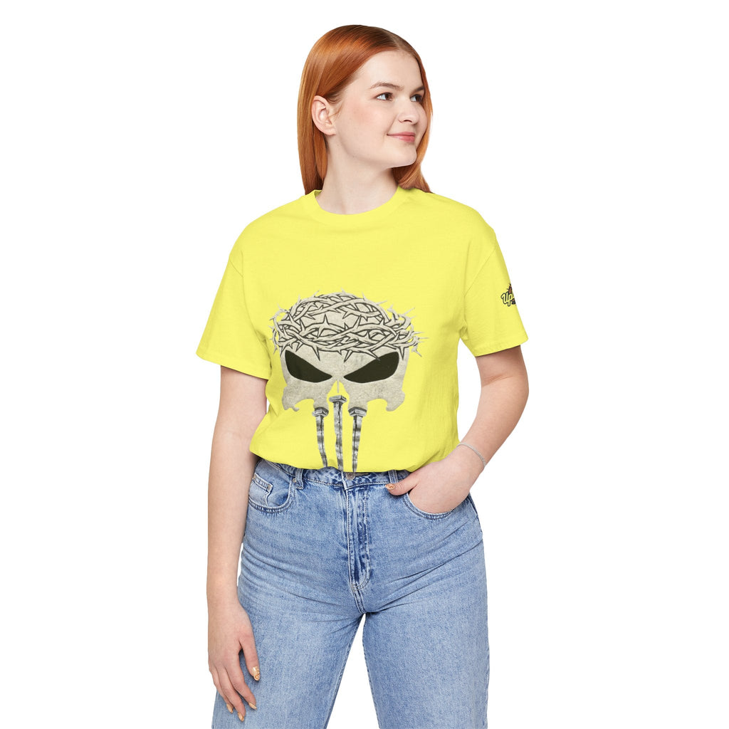 Christian Skull T-shirt - Crown of Thorns & Nails - Warrior Faith T-shirt Printify