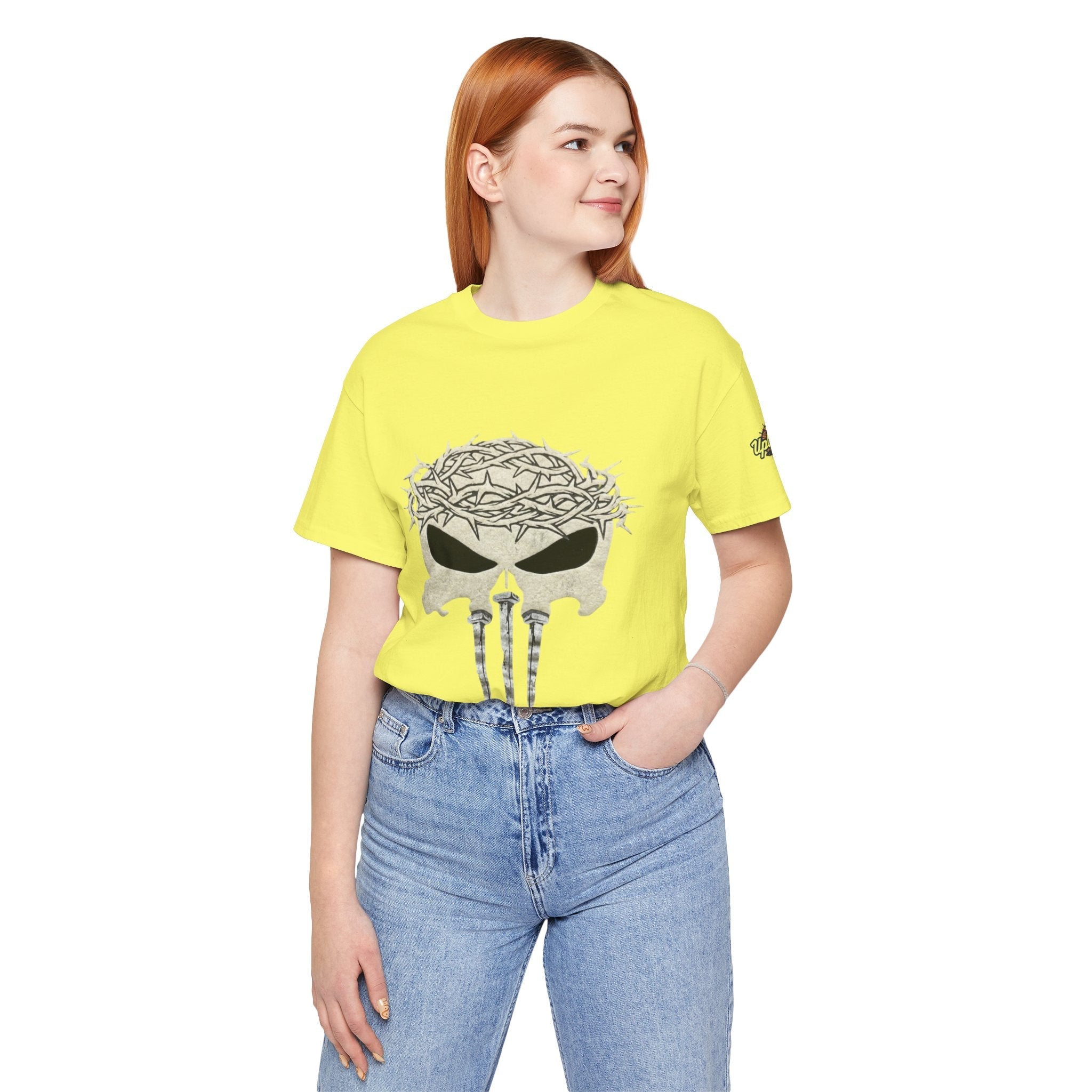 Christian Skull T-shirt - Crown of Thorns & Nails - Warrior Faith T-shirt Printify
