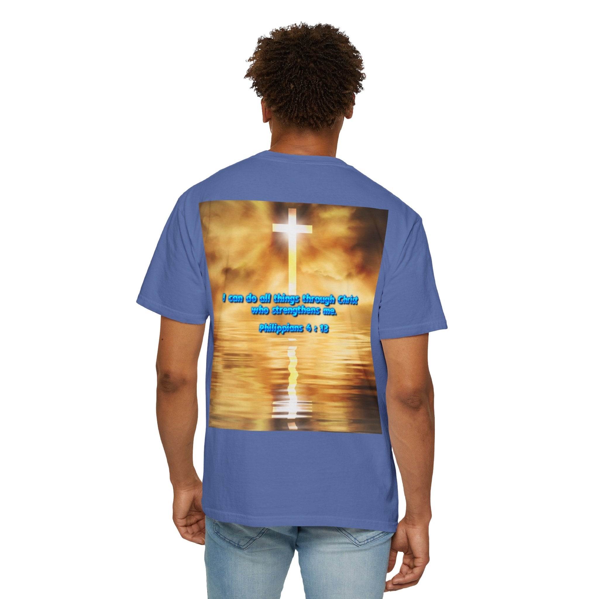 Bible Verse Unisex Garment-Dyed T-shirt -  Philippians 4 : 13 Printify