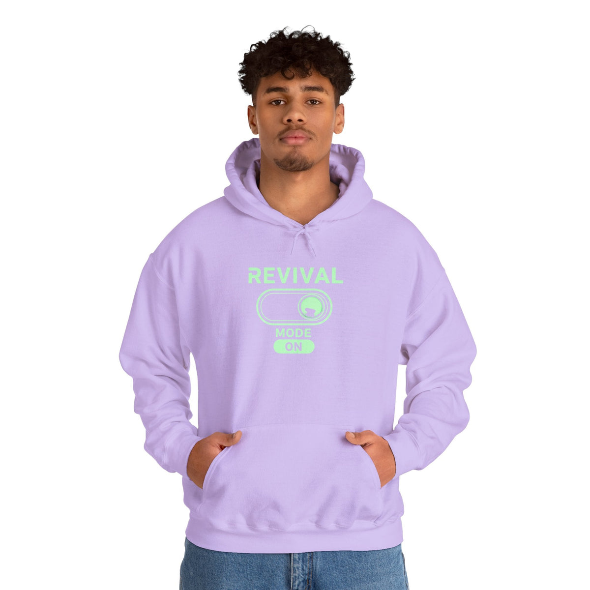 🔥 Revival Mode: ON – Christian Techwear Hoodie | Glowing Green Faith Switch | Futuristic Jesus Shirt | Activate Your Spiritual Awakening | Uplifted Gear Printify