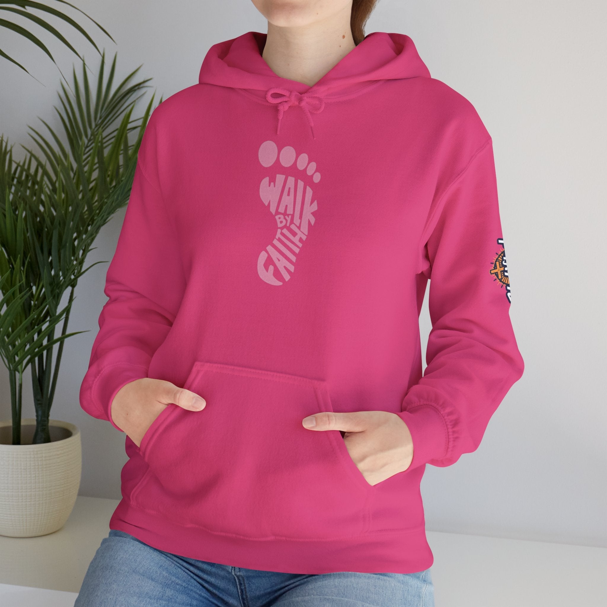 Walk By Faith Footprint Hoodie Printify
