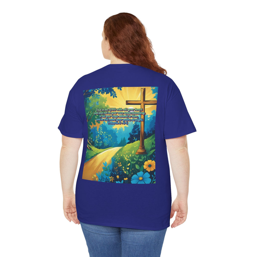 Trust in The Lord Proverbs 3:5-6 Biblical Design Unisex Heavy Cotton Tee Printify