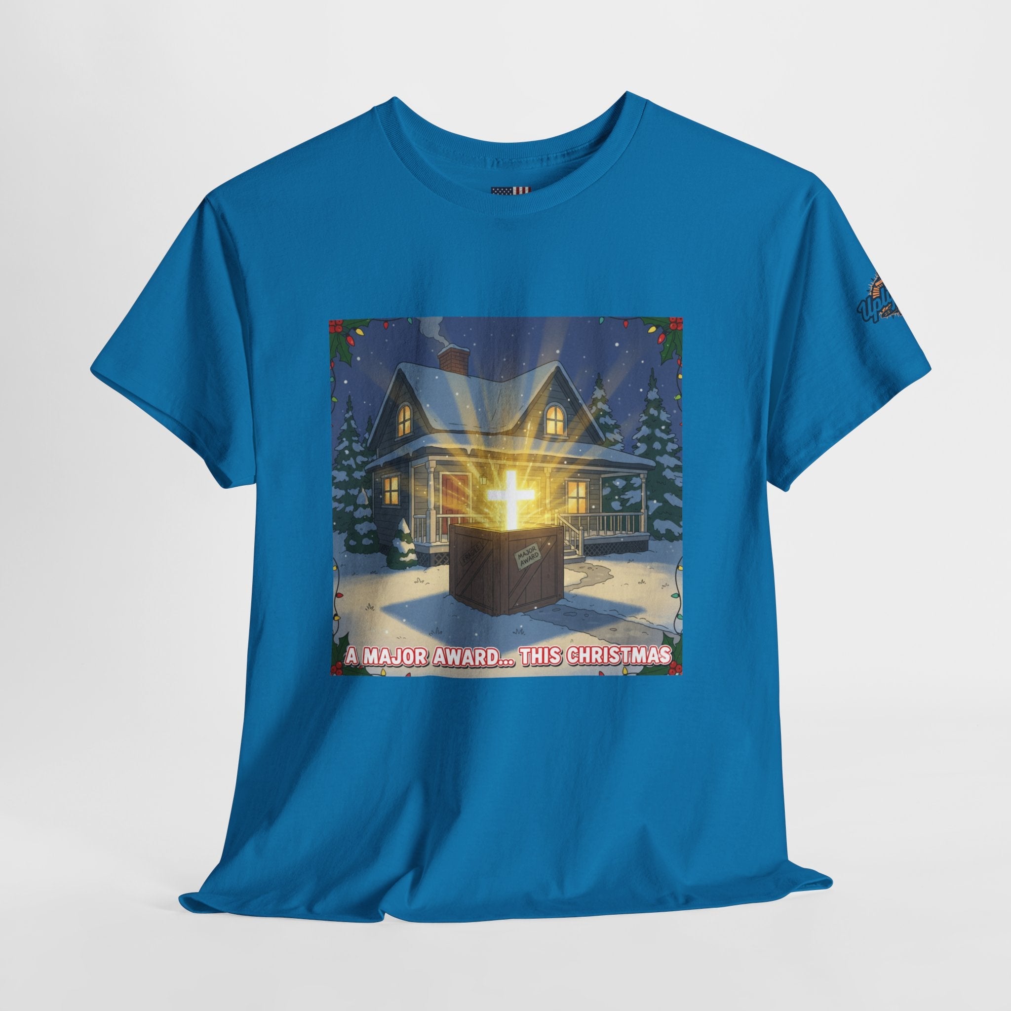 A Major Award This Christmas T-shirt – Fragile Leg Lamp Parody Cross Unboxing Christian T-shirt for Hilarious Faith & Holiday Glow Printify