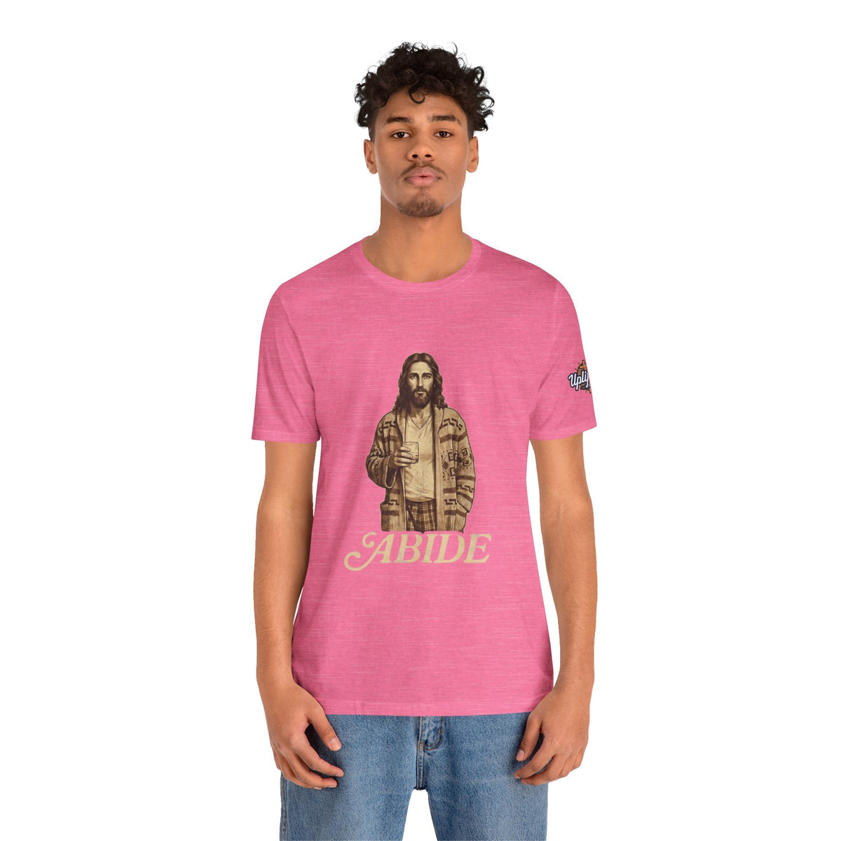 Abide Vintage Jesus Tee — "The Dude" Graphic Christian T-Shirt Printify