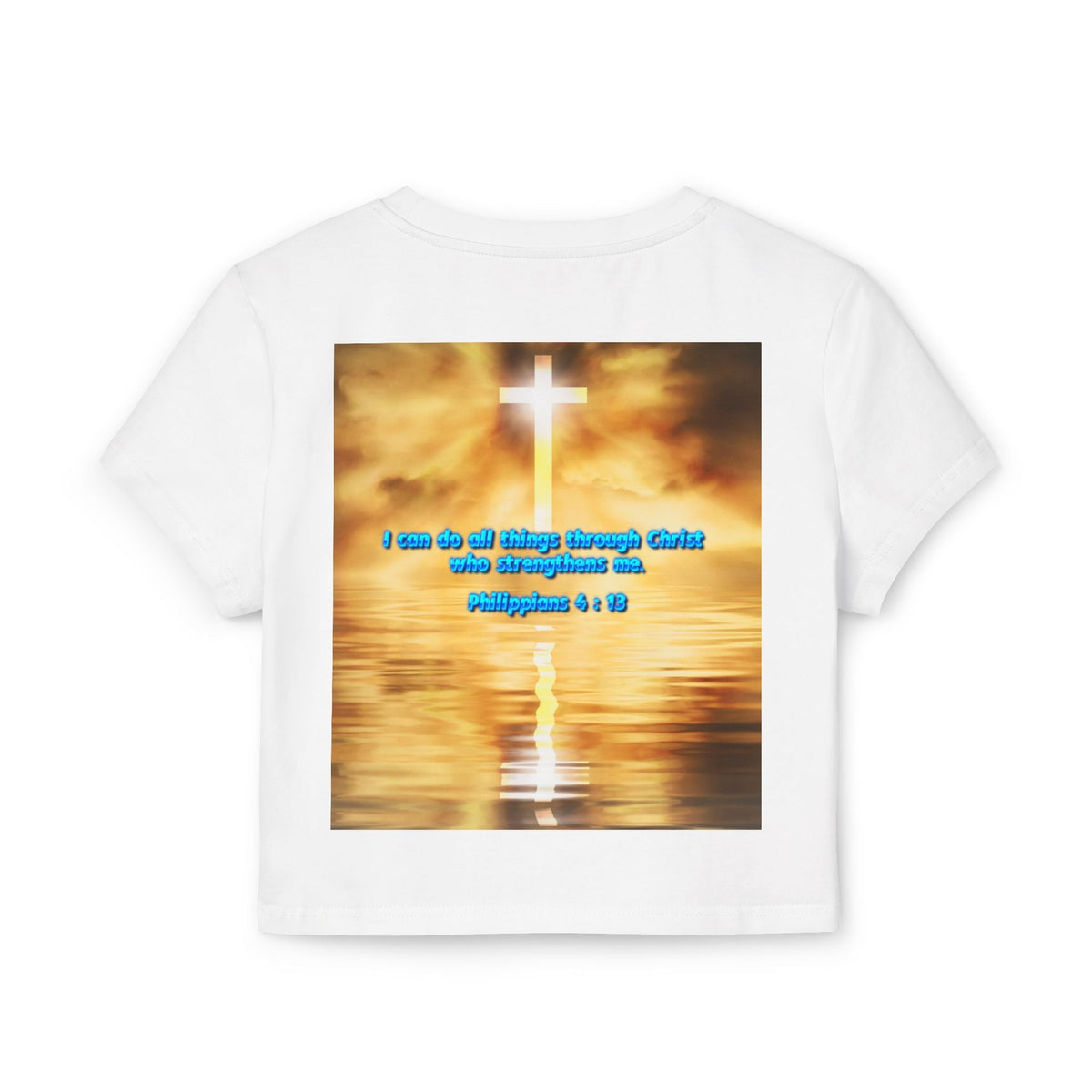 Women's Baby Tee - Phillipians 4:13 Bible Verse Religious Design Printify