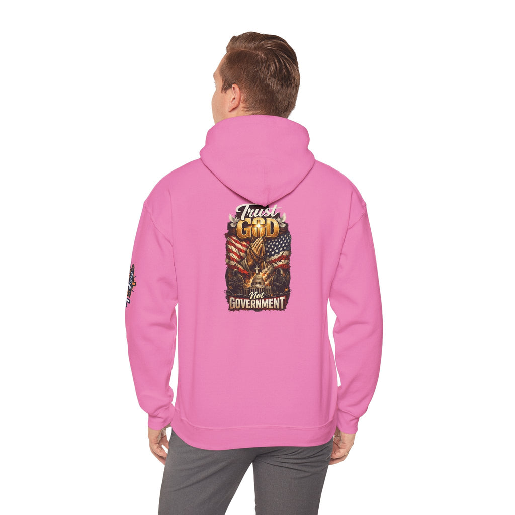 Trust God Not Government Hoodie — Vintage Patriotic Christian Hoodie Printify