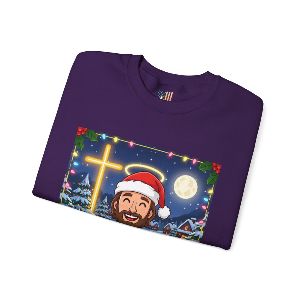 🎄 Make Christmas Great Again – Funny Christian Sweatshirt | Jesus Holding Banner | Faith-Based Holiday Parody Tee | Uplifted Gear Printify