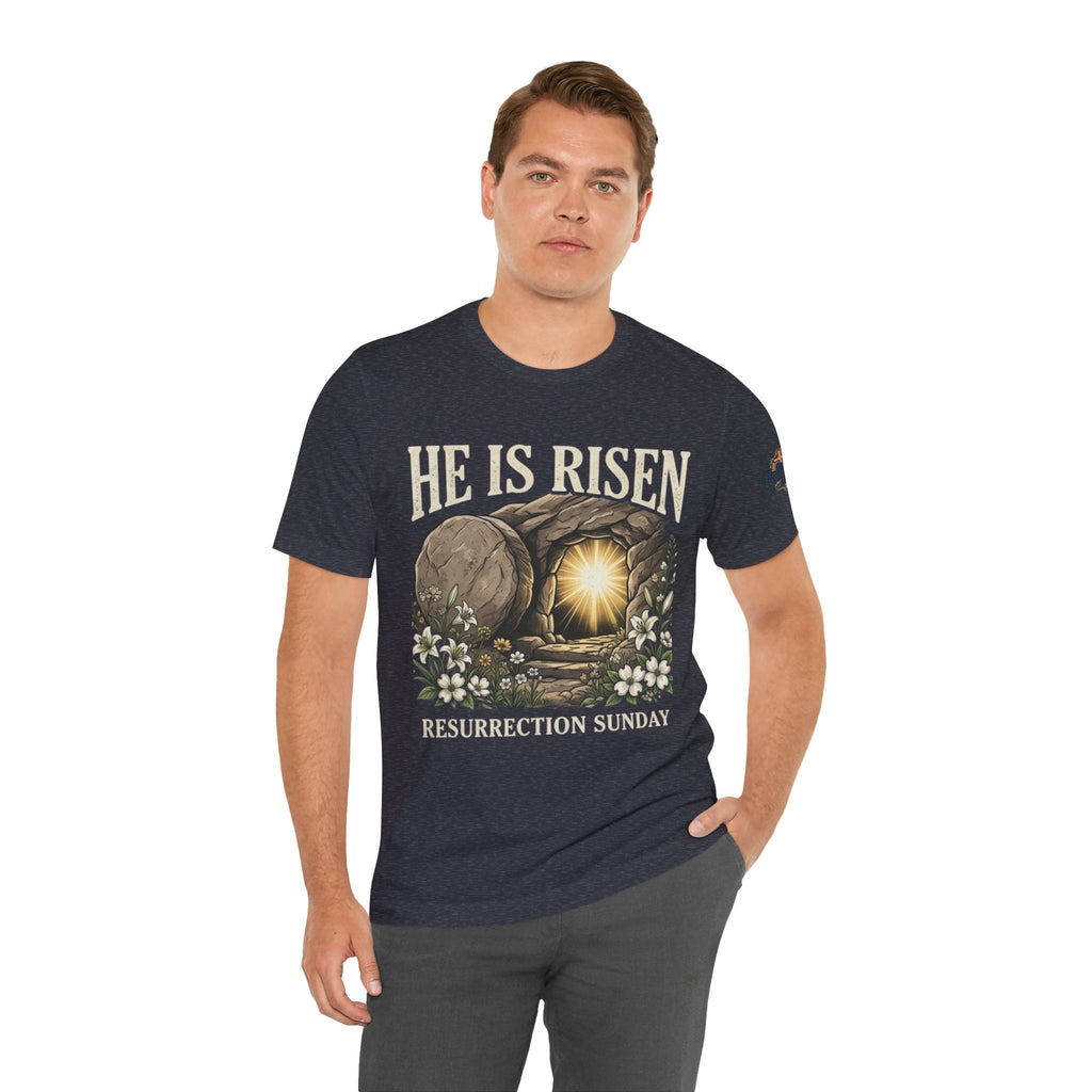 He Is Risen T-Shirt — Jesus Christ Resurrection Easter Tee Printify
