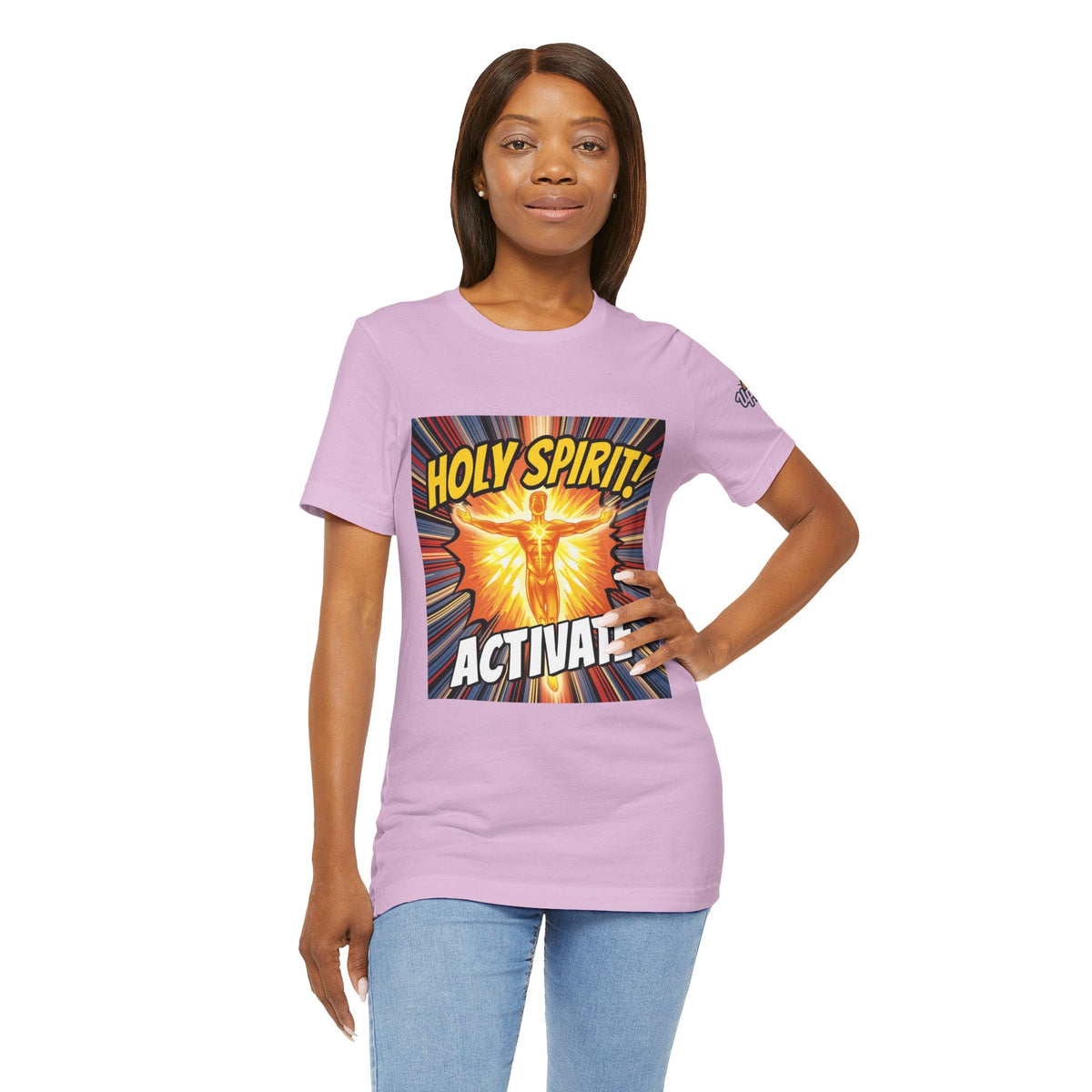 Holy Spirit Activate T-shirt – Superhero Christian T-shirt with Vibrant Power-Up Design for Faith-Fueled Boldness Printify