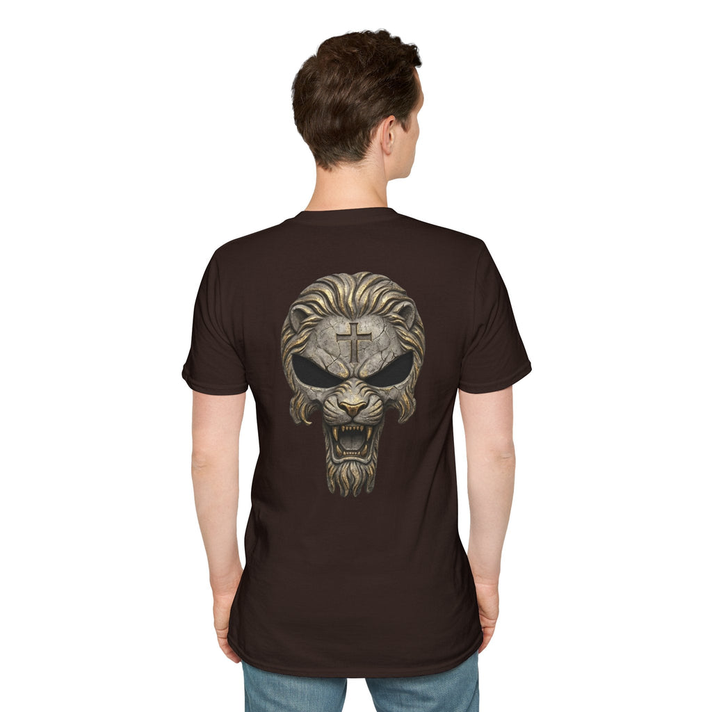 Lion of Judah Skull Christian T-shirt - Warrior Faith Cross T-shirt Printify