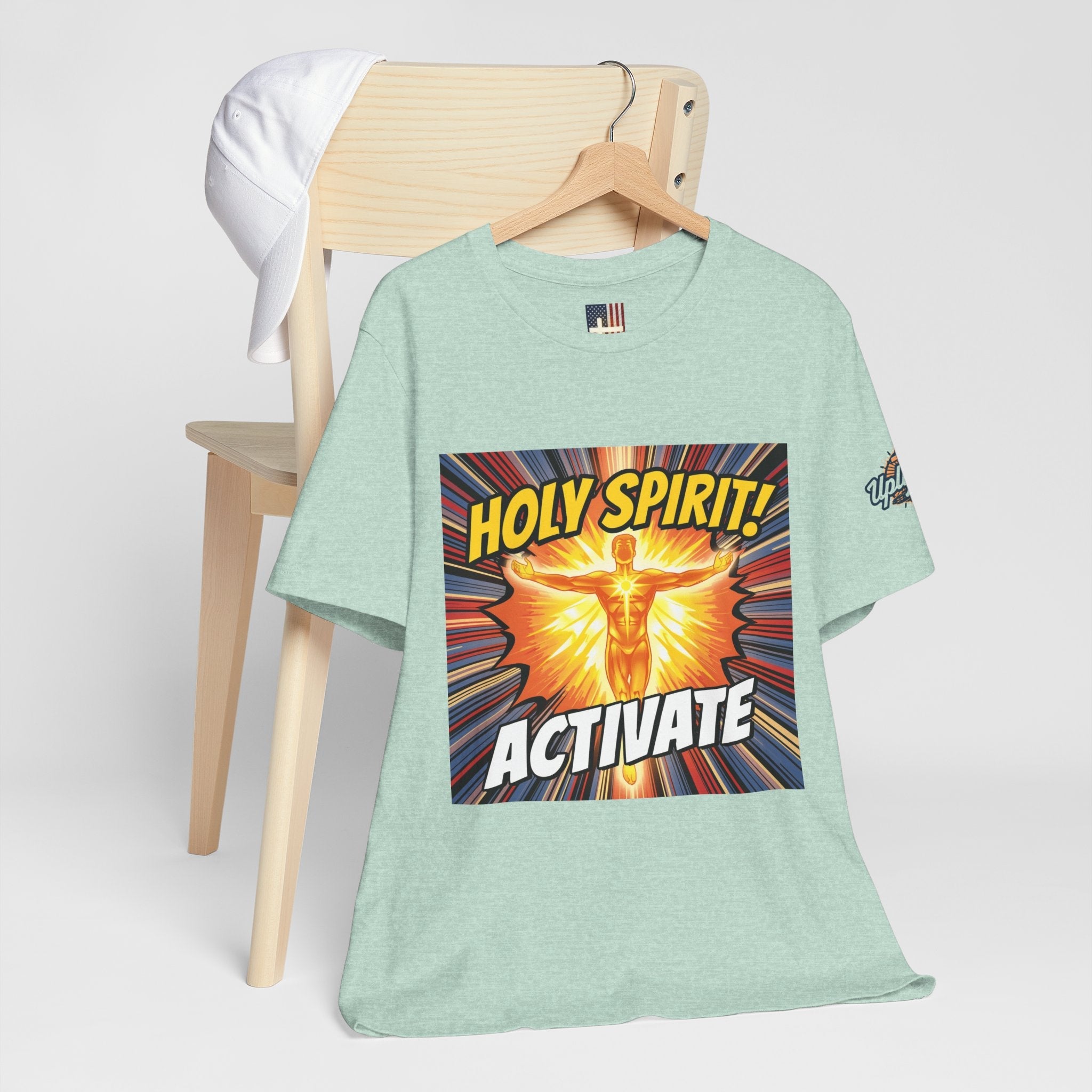 Holy Spirit Activate T-shirt – Superhero Christian T-shirt with Vibrant Power-Up Design for Faith-Fueled Boldness Printify