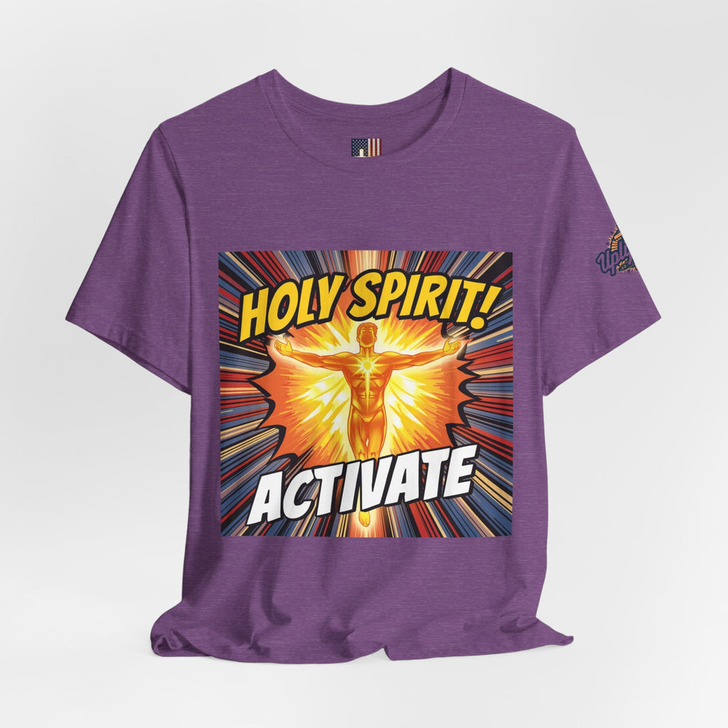 Holy Spirit Activate T-shirt – Superhero Christian T-shirt with Vibrant Power-Up Design for Faith-Fueled Boldness Printify