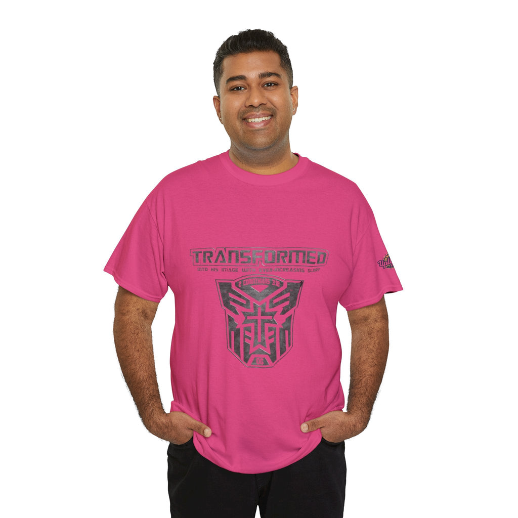 Transformer Logo Christian T-shirt | 2 Corinthians 3:18 Bible Verse T-shirt Printify