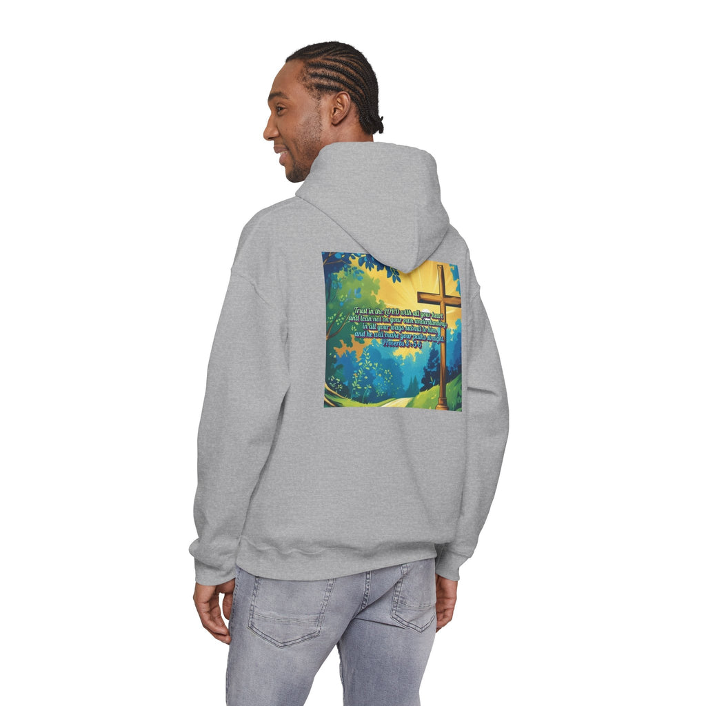 Trust in The Lord Proverbs 3:5-6 Biblical Design Unisex Heavy Blend™ Hooded Sweatshirt Printify