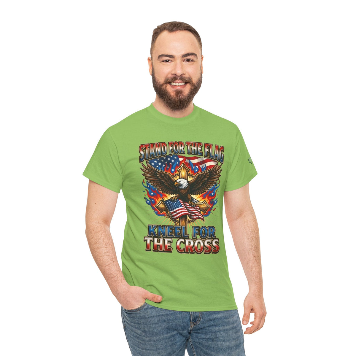 Stand for the Flag Kneel for the Cross T-shirt | Patriotic Eagle T-shirt Printify