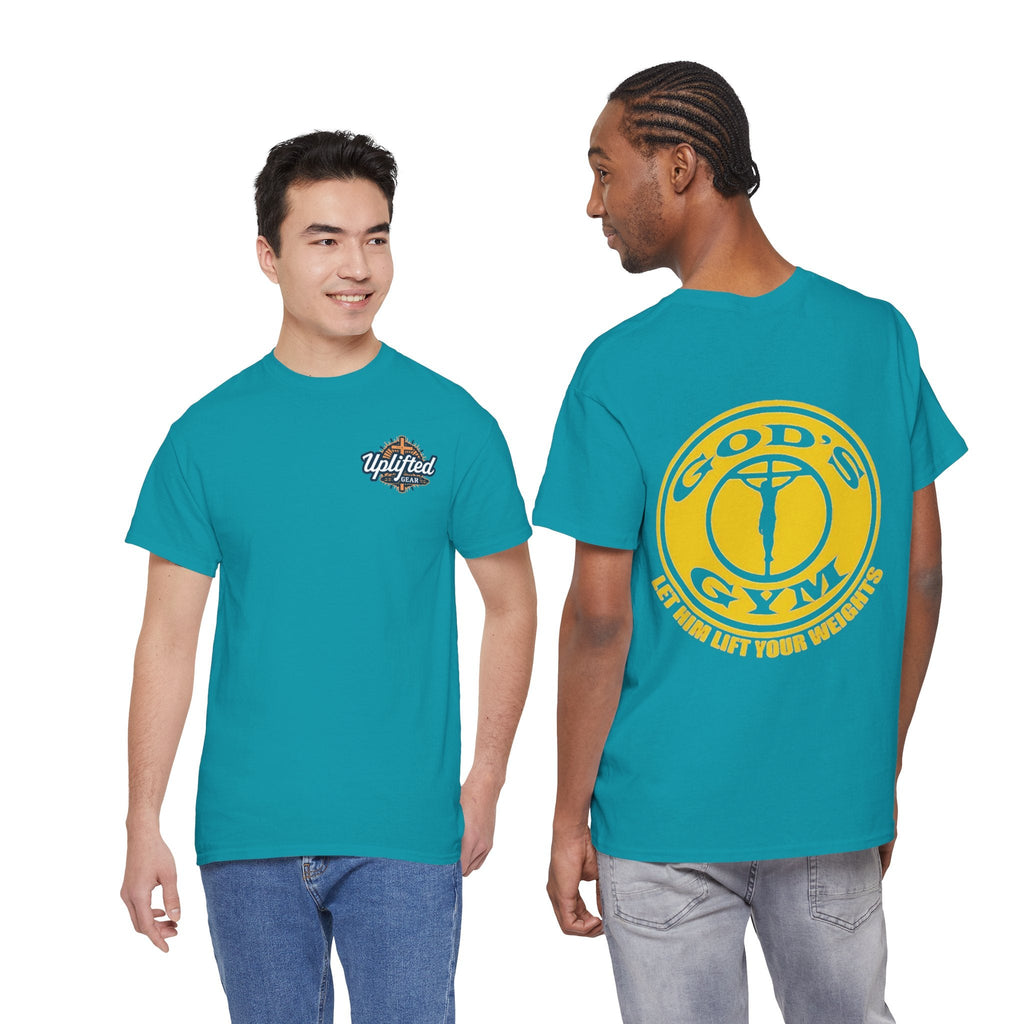 God's Gym T-Shirt — "Let Him Lift Your Weights" Christian Fitness Tee Printify