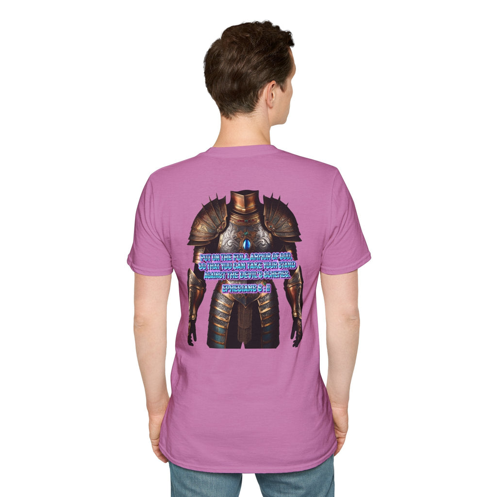 Religious Graphic Tee with Armor Of God Design - Unisex Softstyle T-Shirt Printify