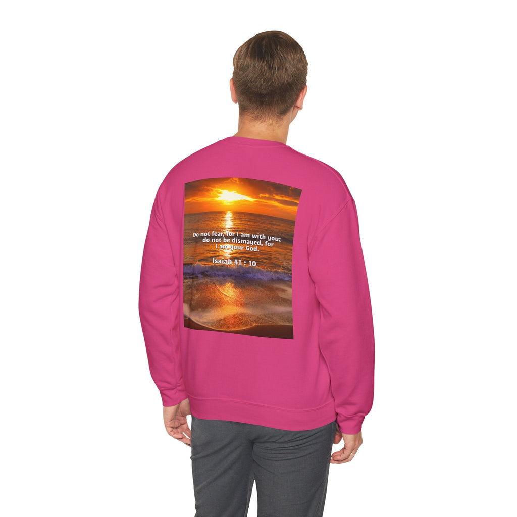 Bible Verse Unisex Heavy Blend™ Crewneck Sweatshirt - Isaiah 41 : 10 Printify