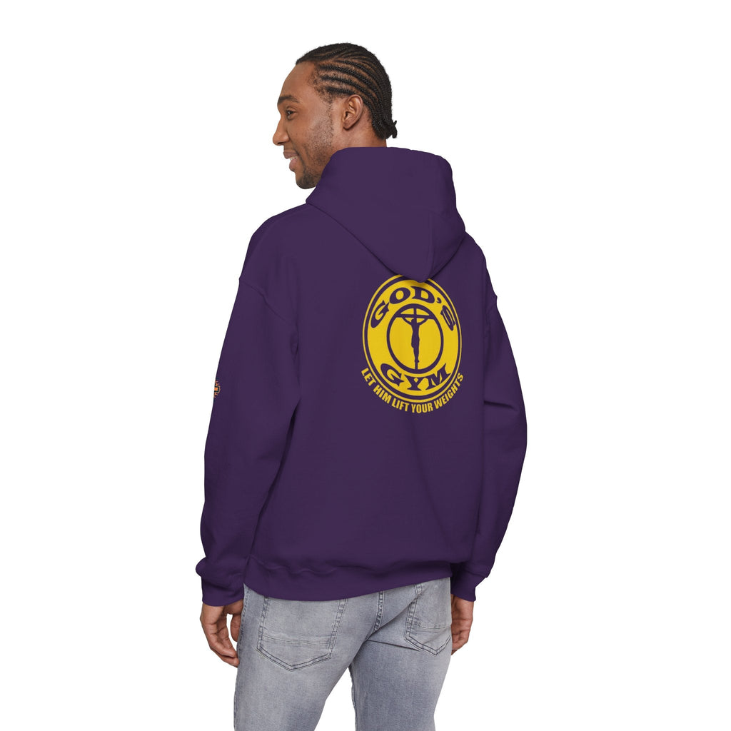 God's Gym Hoodie — "Let Him Lift Your Weights" Christian Fitness Hoodie Printify