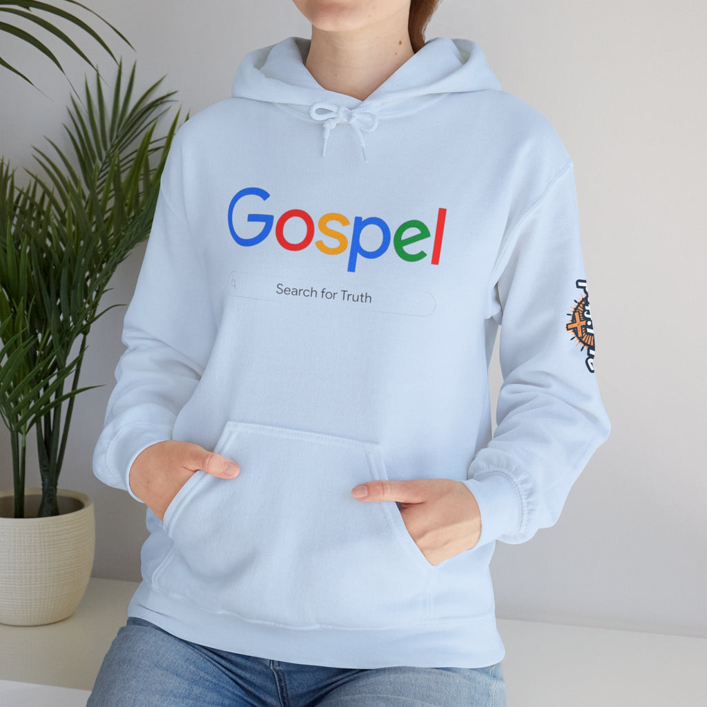 Gospel Hoodie — "Search for Truth" Christian Faith Pullover Printify
