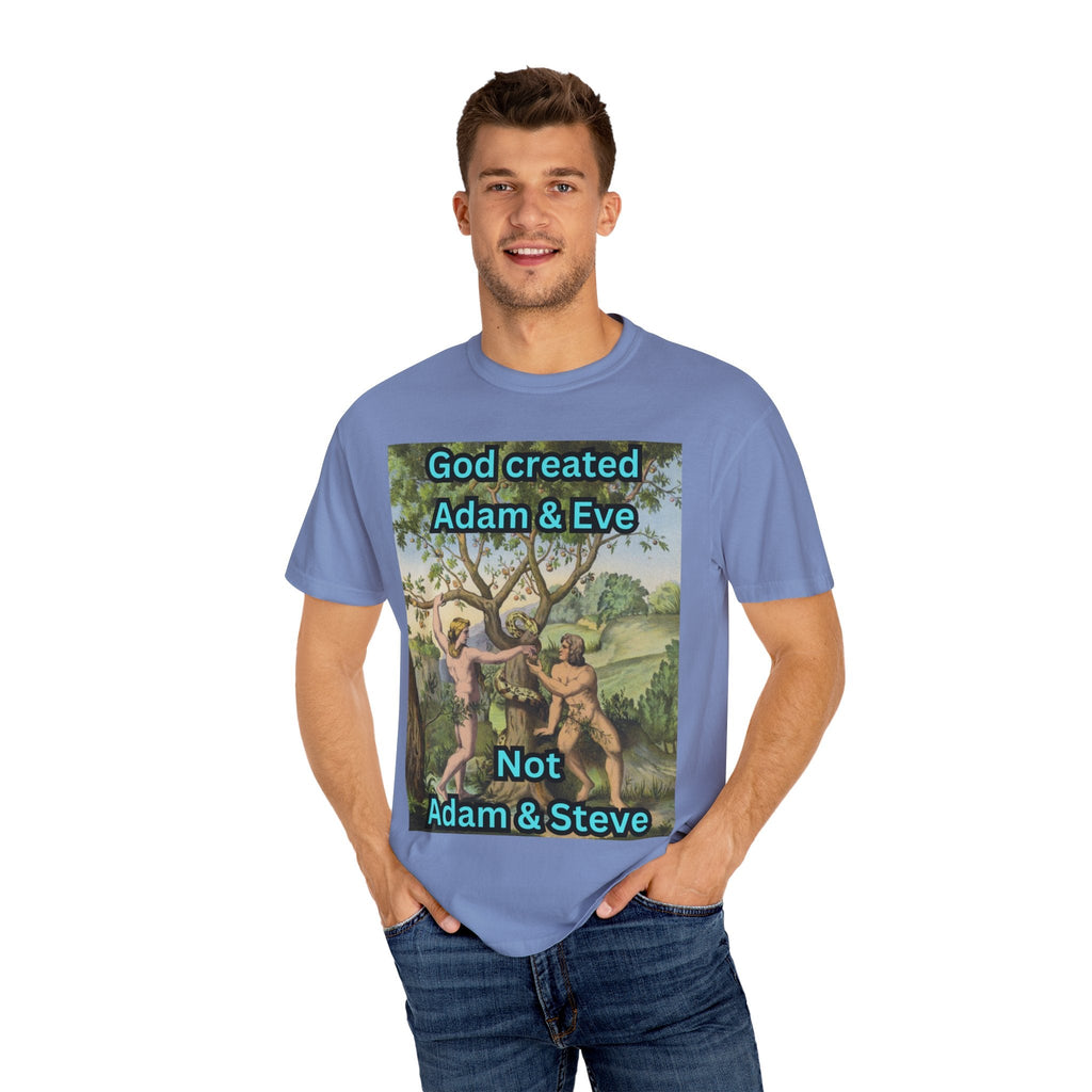 God Created Adam and Eve T-Shirt – Biblical Truth Christian Tee for Bold Faith Printify