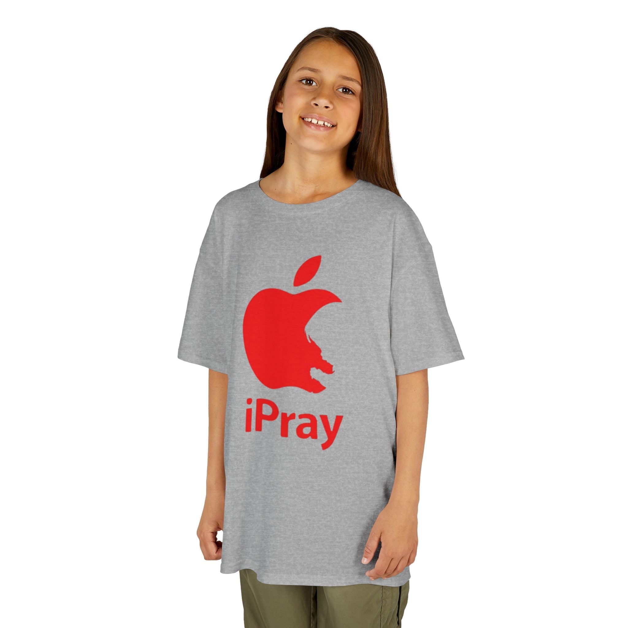 Kids Graphic Tee — Red iPray Logo Prayer Shirt for Children Printify