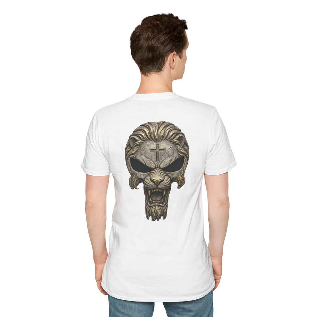 Lion of Judah Skull Christian T-shirt - Warrior Faith Cross T-shirt Printify