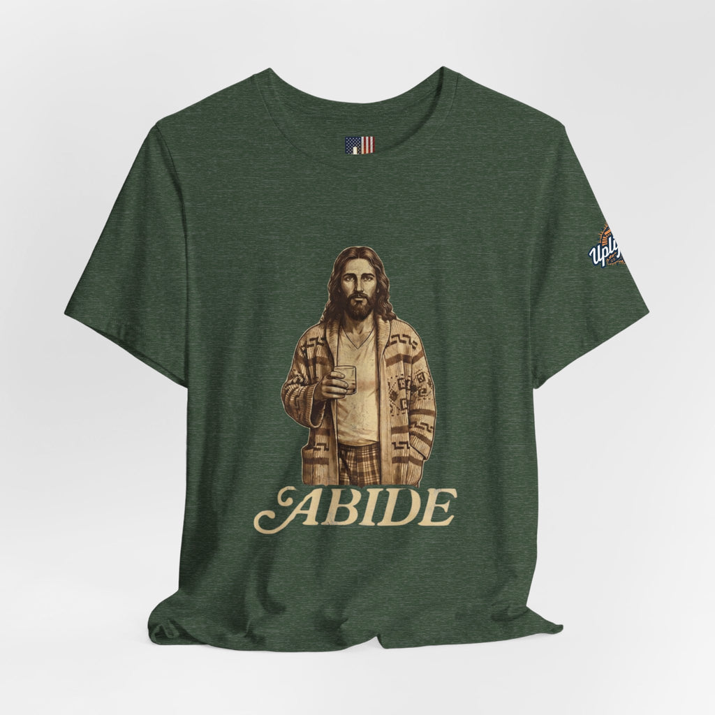 Abide Vintage Jesus Tee — "The Dude" Graphic Christian T-Shirt Printify