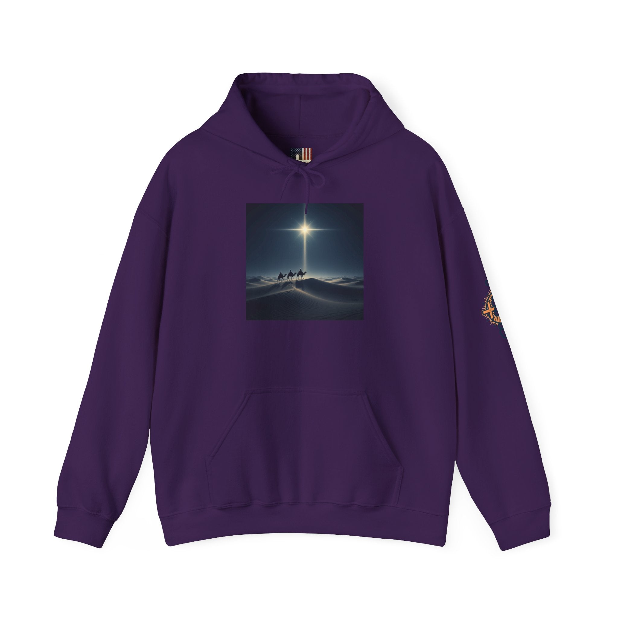 3 Wise Men Hoodie – Magi Camels Nativity Journey Christian Christmas Sweatshirt for Epiphany Faith & Holy Night Printify